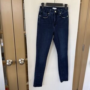 Good American Womens 6/28 Blue Dark Wash Good Legs Denim Skinny Jeans Pants